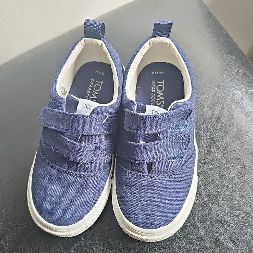 TOMS Kids Blue Canvas Shoes